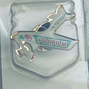 Fujifilm Pinback Lapel Hat Pin Enamel Airplane Advertising